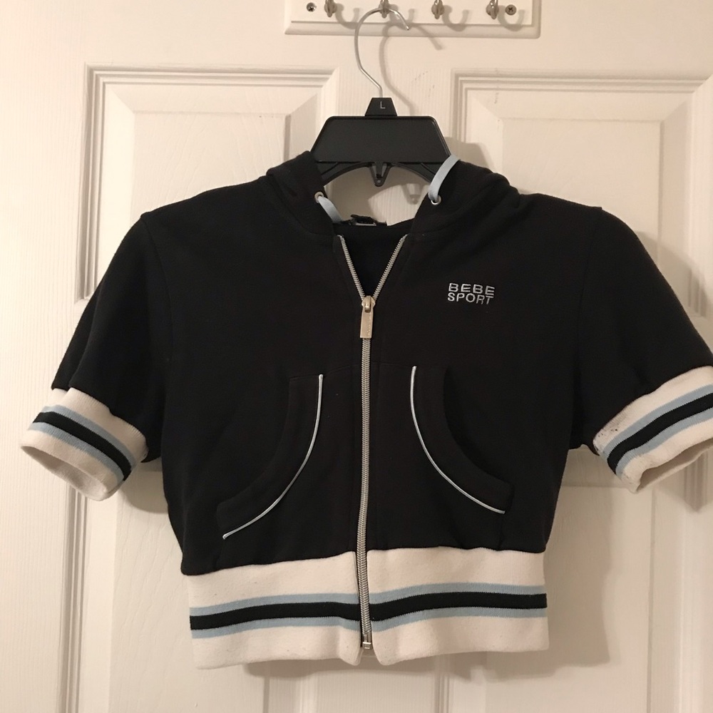 Bebe midriff cardigan/top with hoodie
